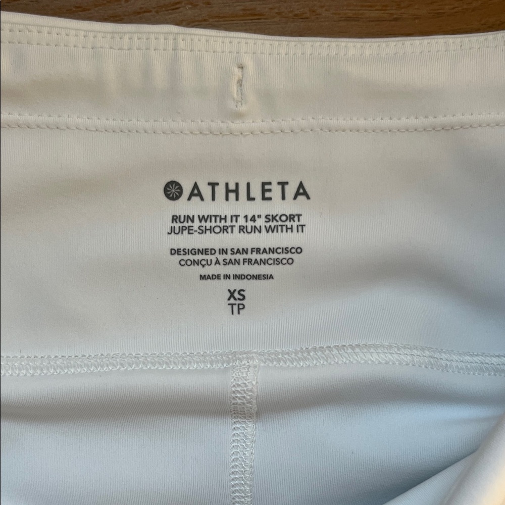 Athleta White Run With It 14” Skort - Picture 2 of 4